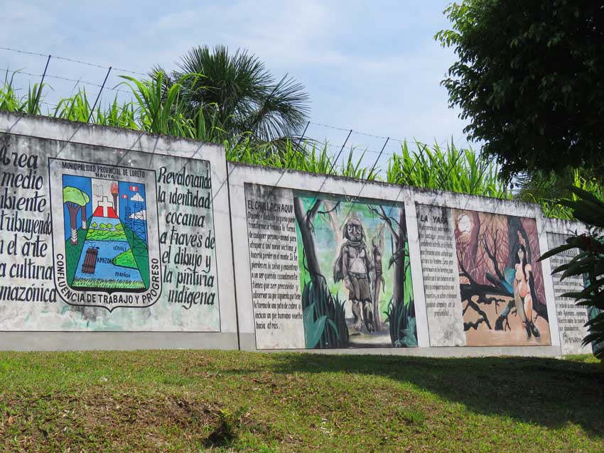 Murals in the park, Nauta, Peru