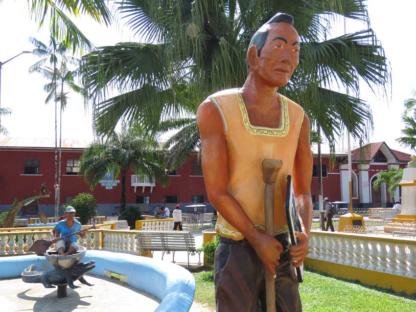 Statue in the town park, Nauta, Peru