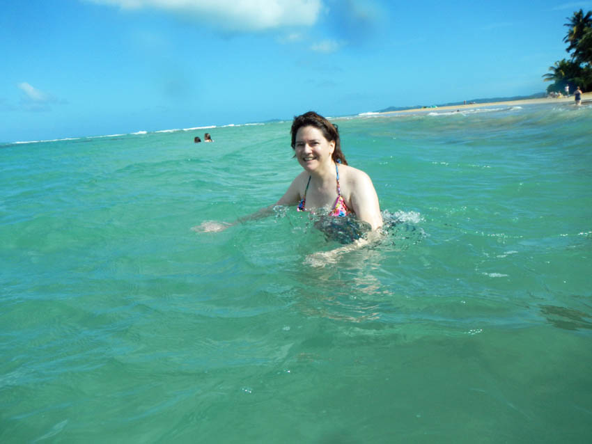 Wendy  Powers at Playa Azul, Luquillo, Puerto Rico