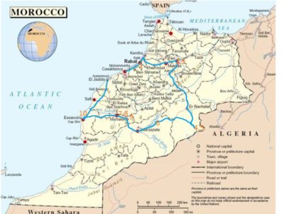 Morocco map with overnights