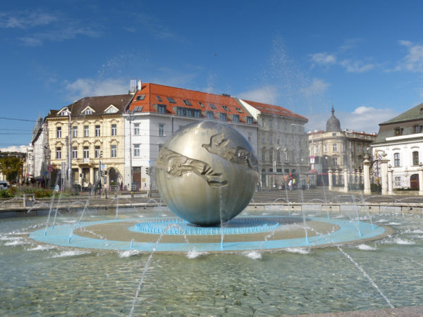 The Planet of Peace Fountain in Bratislava
