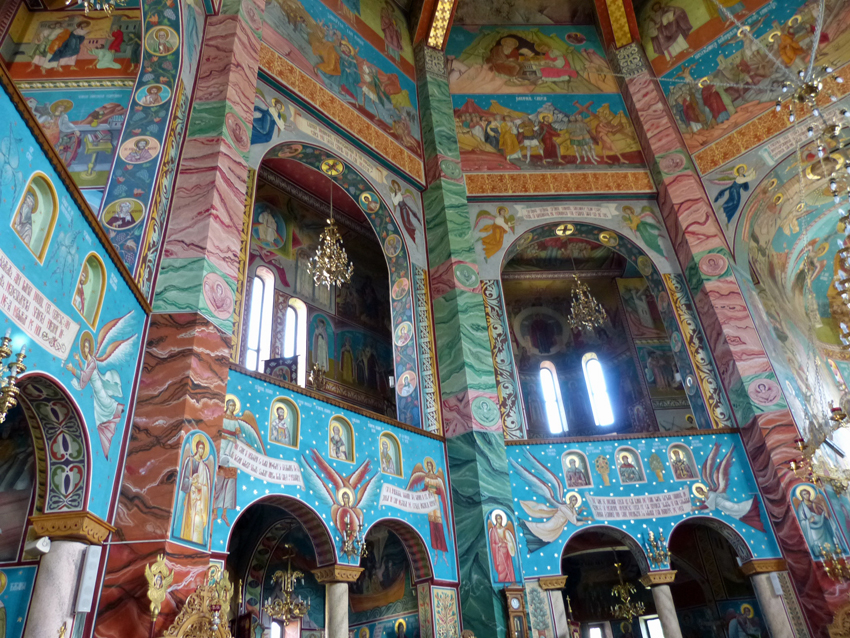 Modern Painted Church in Bucovina, Romania