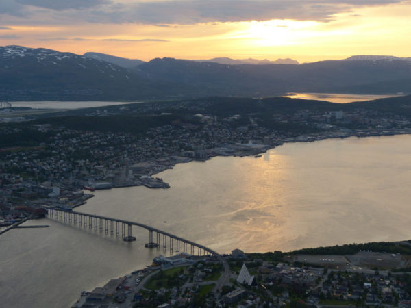 Midnight sun in Tromso Norway