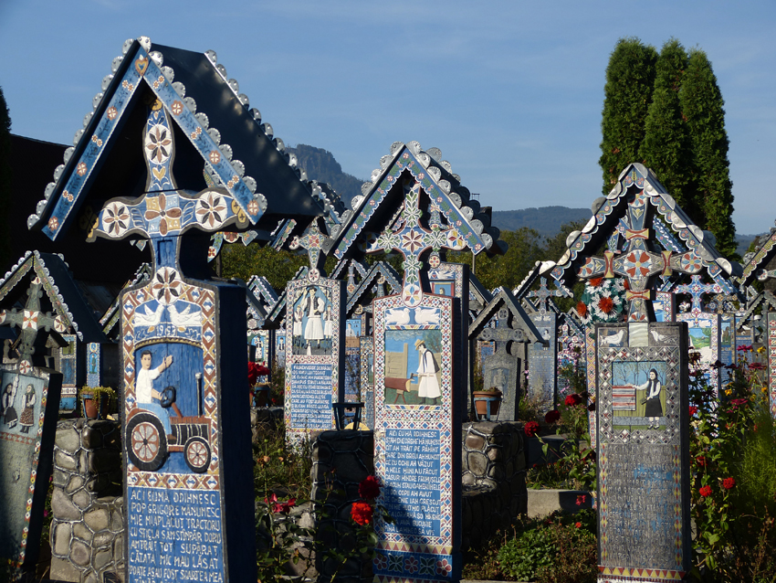 The Merry Cemetery at Sapanta church, Maramures, Romania