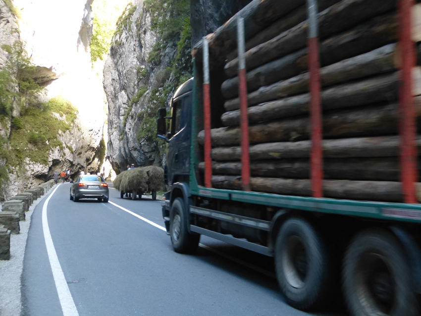 Traffic in Bicaz Gorge Romania